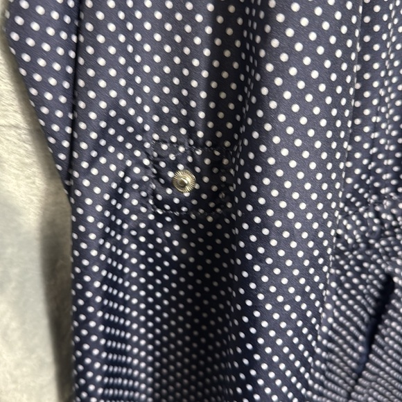 Susan Graver jacket plus size 1X windbreaker Blue White polka dot‎ lightweight - Picture 4 of 15